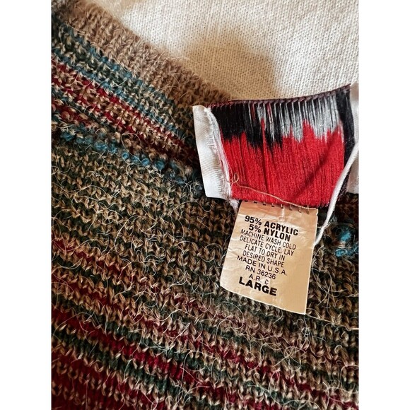 Vintage Southwestern Navajo Inspired Sweater Vest Button Front L Preppy Boho - Picture 6 of 6
